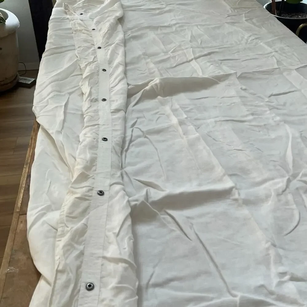 Primary Goods Full Queen Pure White Duvet Cover Linen Zip Closure Snaps